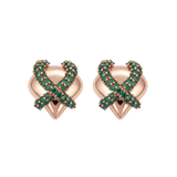 Emerald Gold Heart Earrings