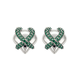 Emerald Gold Heart Earrings