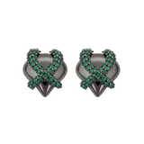 Emerald Gold Heart Earrings