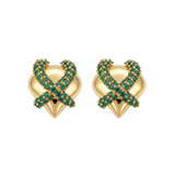 Emerald Gold Heart Earrings