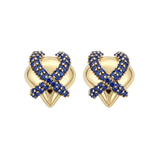 Sapphire Gold Heart Earrings
