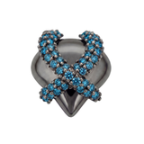 Blue Diamond Heart Charm