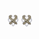 Yellow Silver Heart Earrings