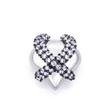 White Silver Heart Charm