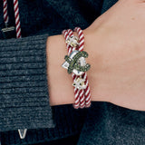 Red & White Cotton Cord Bracelet