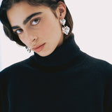 Silver Double Heart Earrings