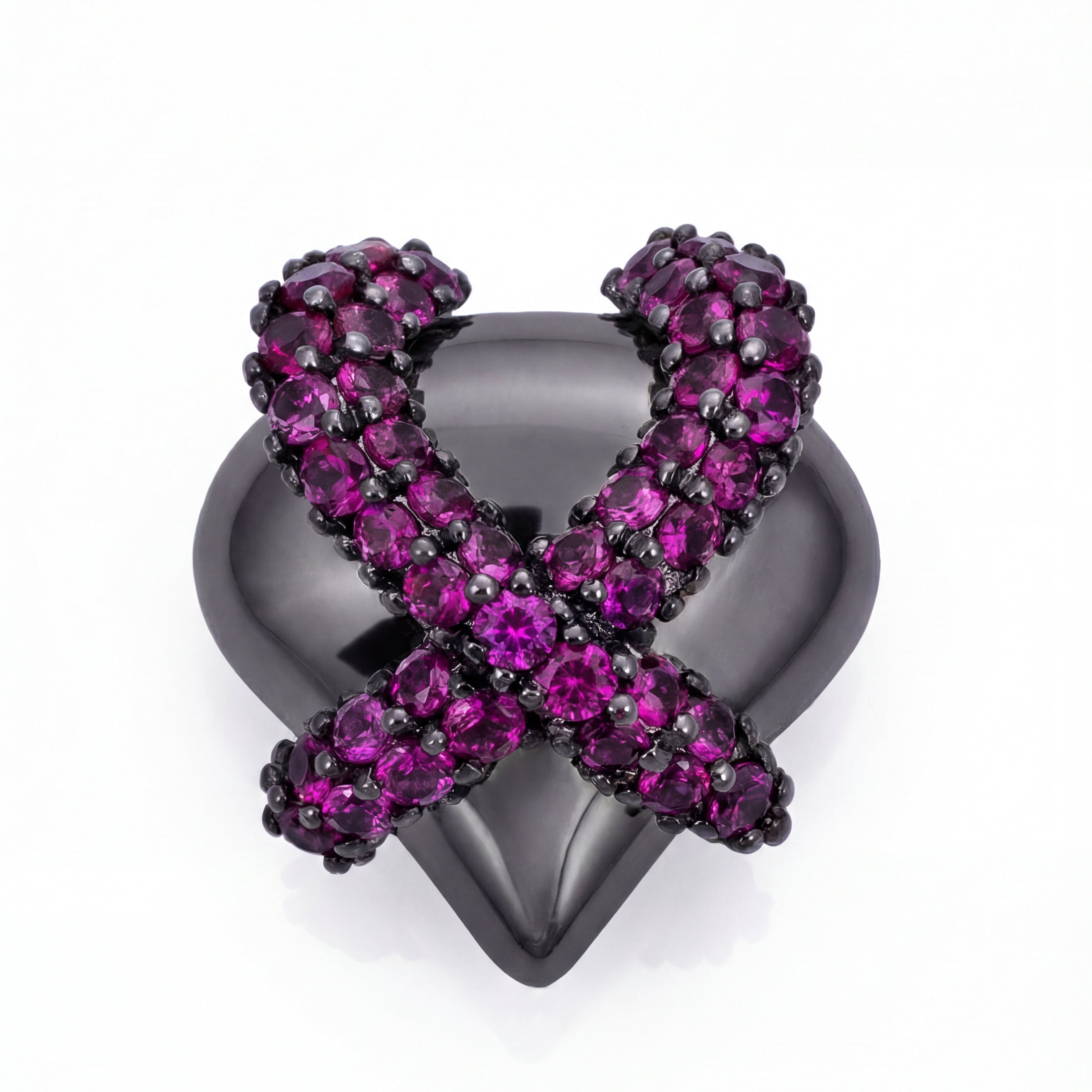 Pink Silver Heart Charm