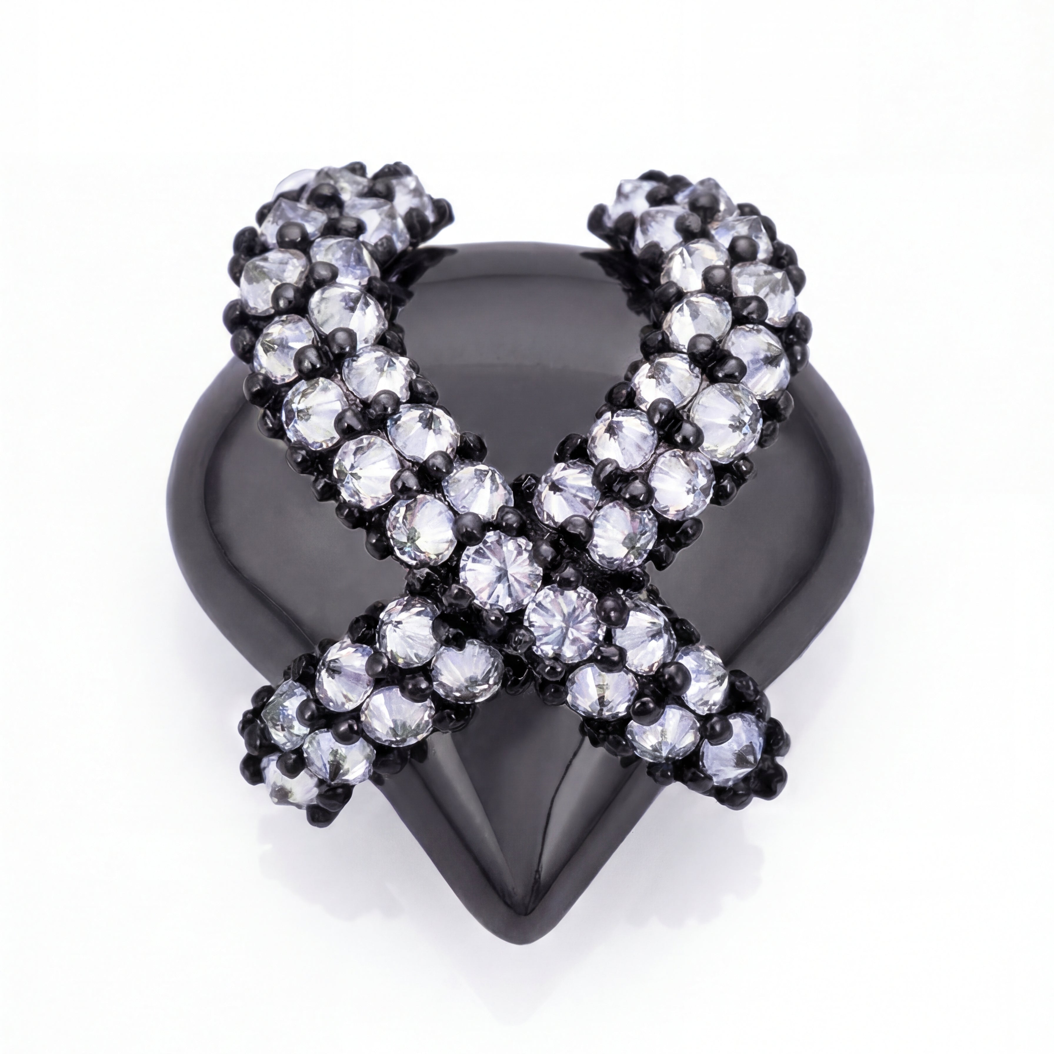 White Silver Heart Charm