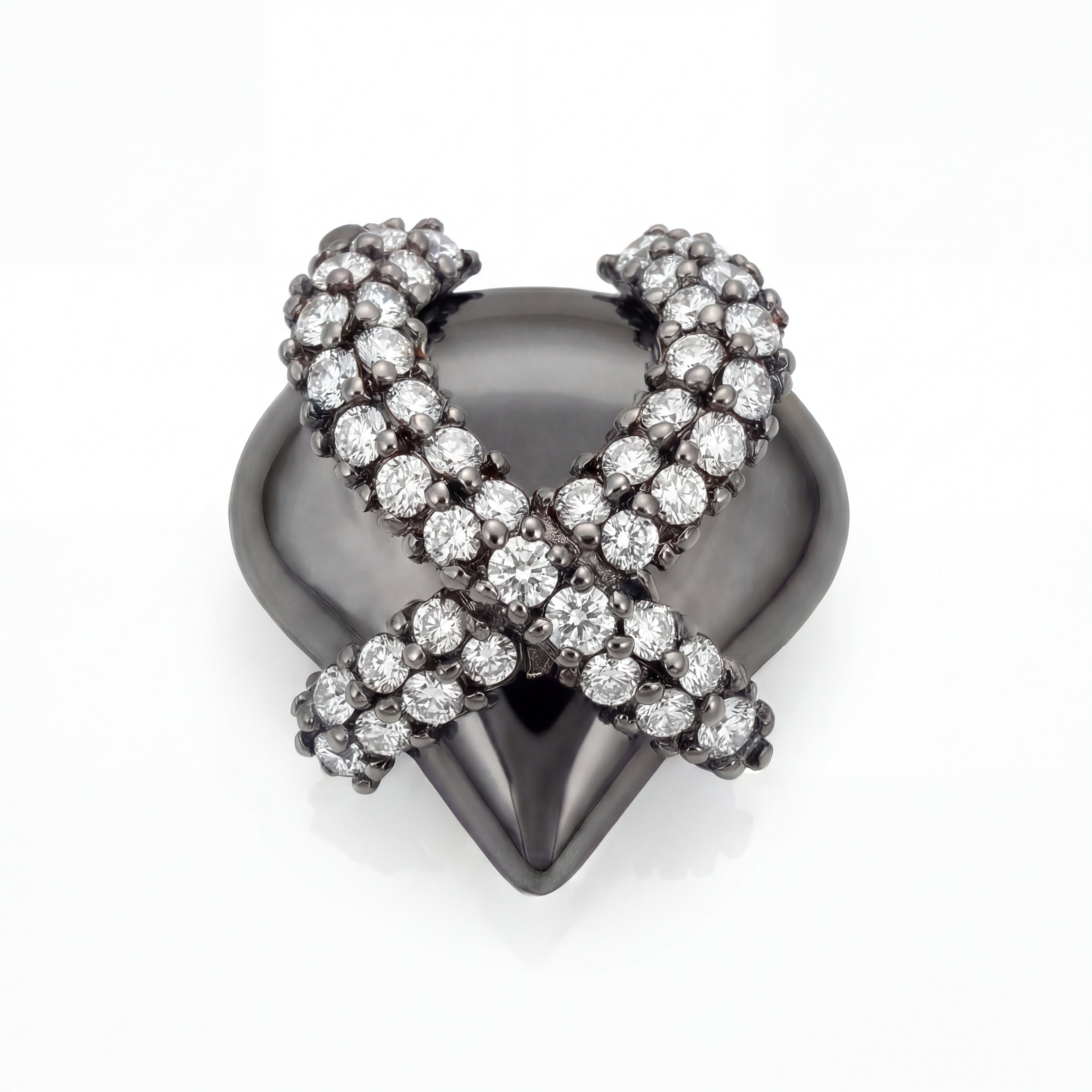 White Diamond Heart Charm