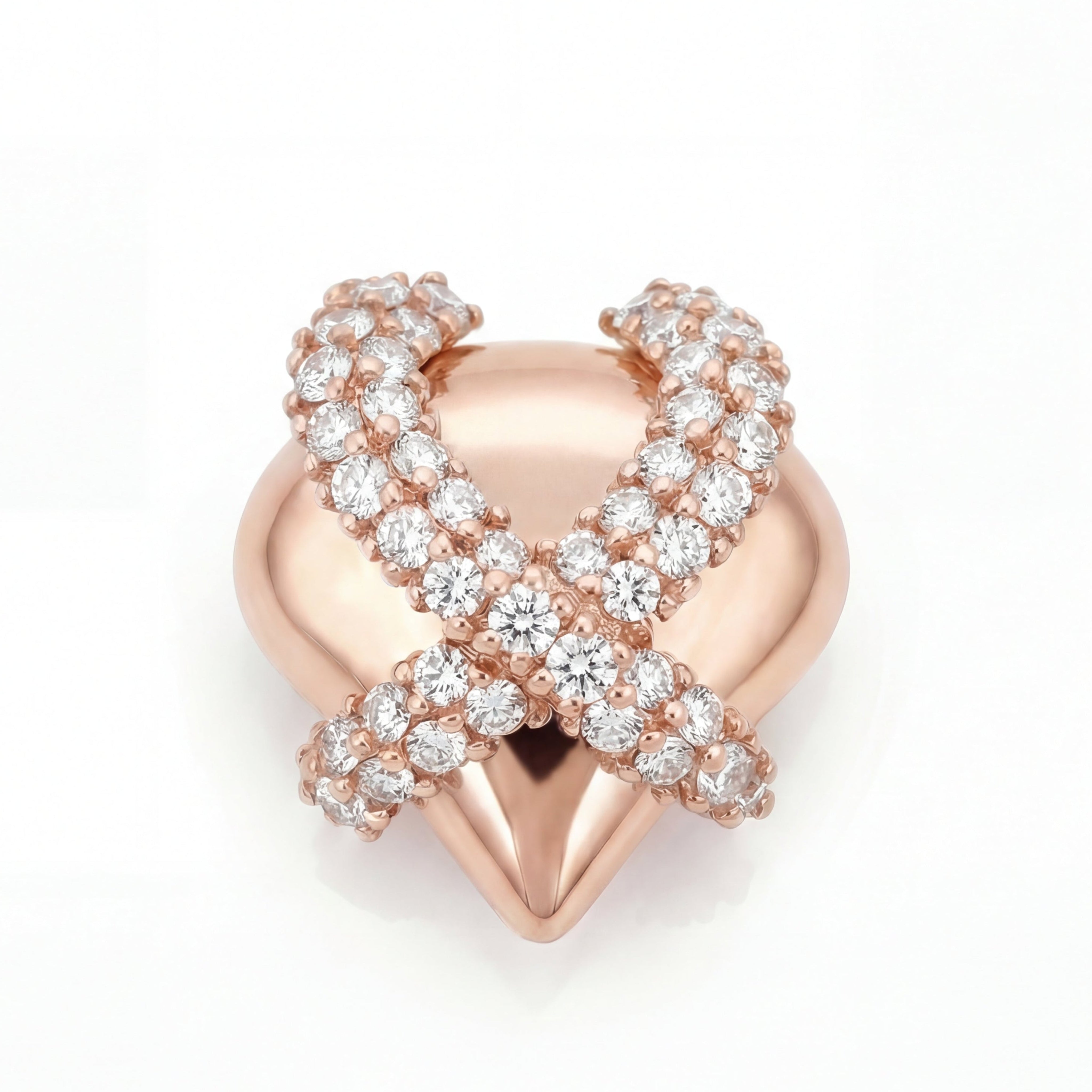 White Diamond Heart Charm