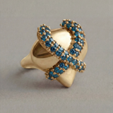 Blue Diamond Heart Ring